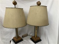 50's Kitch Rice Shade Lamps (2)