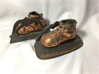 Brass Baby Boot Bookends