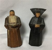 Hand Carved Friar and Mother Superior