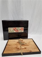 Vintage Japanese wooden box 13 1/4" long