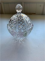 Glass candy dish with roses