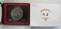 1972 Silver Canadian One Dollar with Case