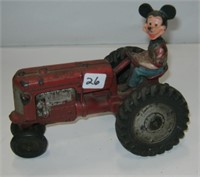 Vintage Auburn Mickey Mouse on Tractor