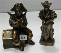 2  White Metal Pieces-Pirate Bank & Man with Drum
