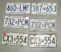Two Pair & Two Single Ontario Licence Plates