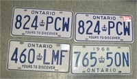 One Pair & 2 Single Ontario Licence Plates