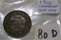 1914 Canadian Large One Cent Coin