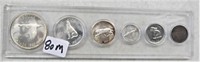 1967 Canadian 6 Coin Set-Some silver coins