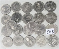 22 Canadian  dollar coins NOT silver