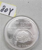 1976 Montreal Olympics $10.00 Silver Coin