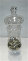Decorative Glass Container with Stones