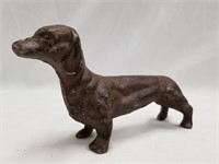 Cast iron dachshund figurine 6.5" long     (P 22)