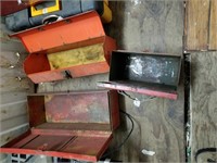 Lot of 3 heavy steel tool boxes, empty    (P 22) (