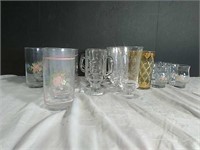 Assorted Floral Glassware