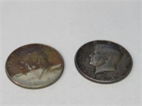 2 Kennedy Half Dollars 1964 & 1965