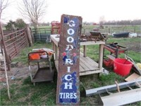 Goodrich Tires Sign One Sided Porcelain (Worn)