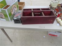 Wooden Box w/Dividers and 3 Musketeer Tin