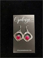 Sterling Silver Earrings with Ruby Stones