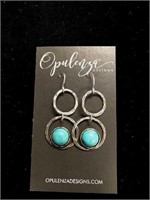 Sterling Silver Earrings with Turquoise Inlay