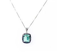 Jewelry Sterling Silver Spinel Pendant Necklace