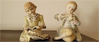 Lot of 2 Vintage Victorian Porcelain Figures