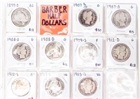 Coin 10 United States Barber Half Dollars