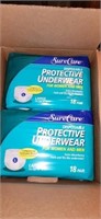 Sure Care case of 4 packs size Large underwear