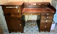 Vintage Wooden 8 Drawer Desk