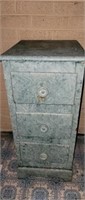 Small Blue 3 Drawer Side Table