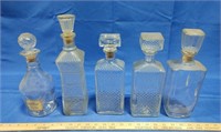 5 Glass Whiskey Decanters