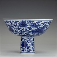 Blue-and-white Stem Bowl
