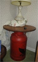 Lynchburg Pick Up/Milk Can Table and Lamp