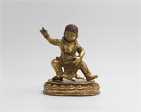 Gilt Bronze Figure of the Mahasiddha Yogi Virupa
