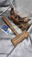 German wood plane and mallet