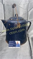Blue enamel ware kettle