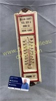 Vintage feed store thermometer