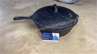 Cast iron chicken fryer with lid marked B