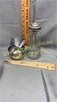 Stainless measuring cup wall rack and sugar jar