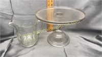 Tall cake stand and pitcher