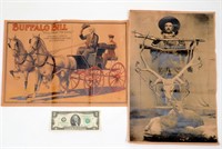 2 Buffalo Bill Posters- Guns & Game + Reins Ad