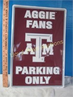 Texas A&M Metal Novelty Parking Sign