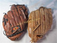 2pc Baseball / Softball Leather Gloves