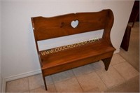 Small Heart Wood Bench