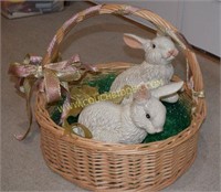 Set of Rabbits w/basket