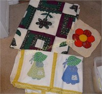 2 Quilt Toppers w/one small square