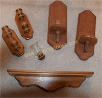 Wood Shelf w/candle holders