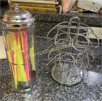 straw holder and coffee caddy