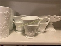 large lot of milkglass dishes