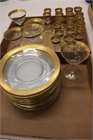 Vintage Gold Rim Glassware  & Plates