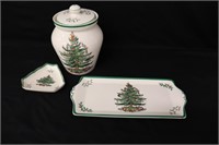 Spode Christmas Cookie Jar & Serving Dish & Tray